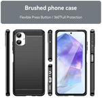For Samsung Galaxy A06 4G Case Carbon Fiber Texture TPU Brushed Phone Cover