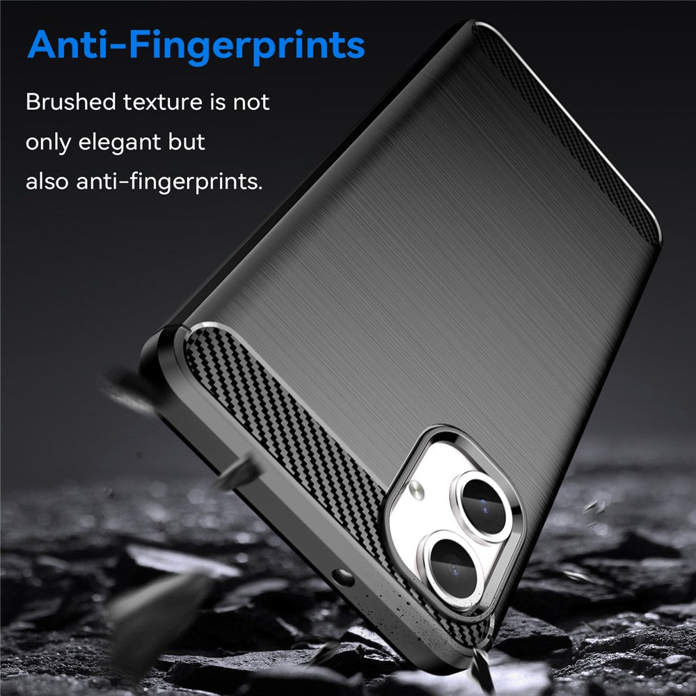 For Samsung Galaxy A06 4G Case Carbon Fiber Texture TPU Brushed Phone Cover