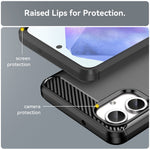 For Samsung Galaxy A06 4G Case Carbon Fiber Texture TPU Brushed Phone Cover