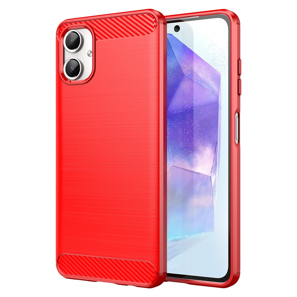 For Samsung Galaxy A06 4G Case Carbon Fiber Texture TPU Brushed Phone Cover
