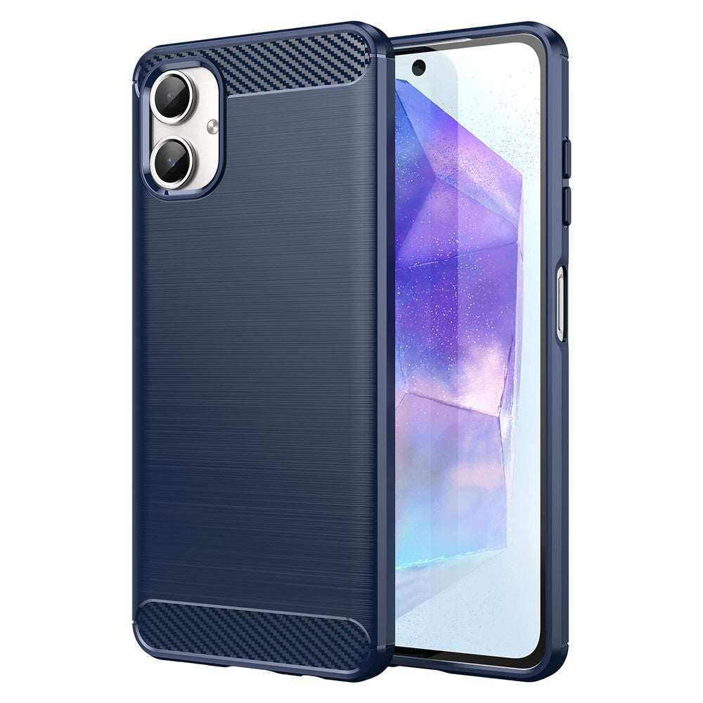 For Samsung Galaxy A06 4G Case Carbon Fiber Texture TPU Brushed Phone Cover