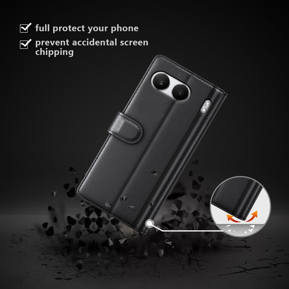 For OnePlus Nord 4 Case Genuine Split Leather Phone Cover with Wallet Stand