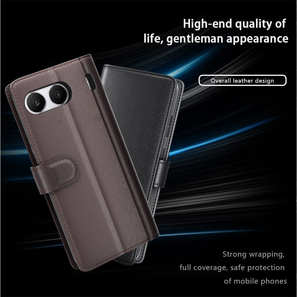 For OnePlus Nord 4 Case Genuine Split Leather Phone Cover with Wallet Stand