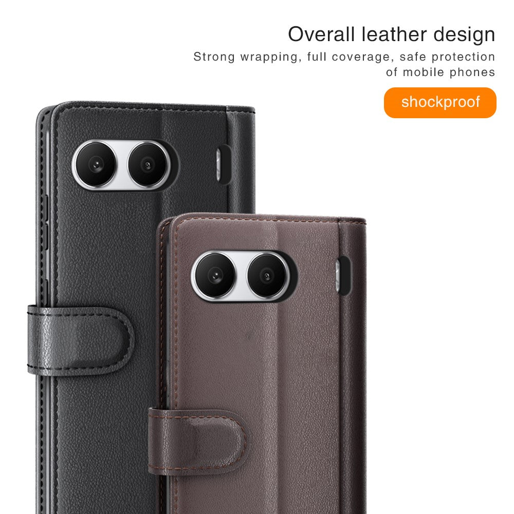 For OnePlus Nord 4 Case Genuine Split Leather Phone Cover with Wallet Stand