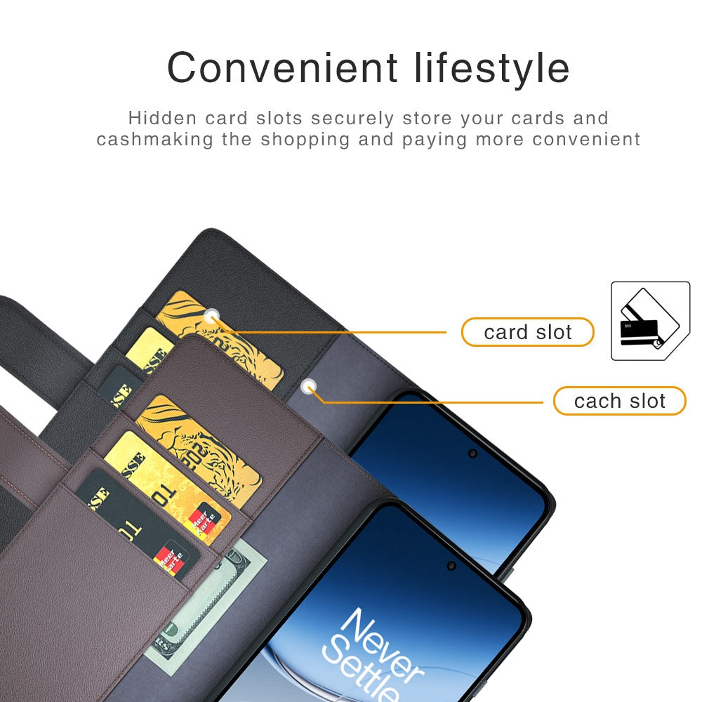 For OnePlus Nord 4 Case Genuine Split Leather Phone Cover with Wallet Stand