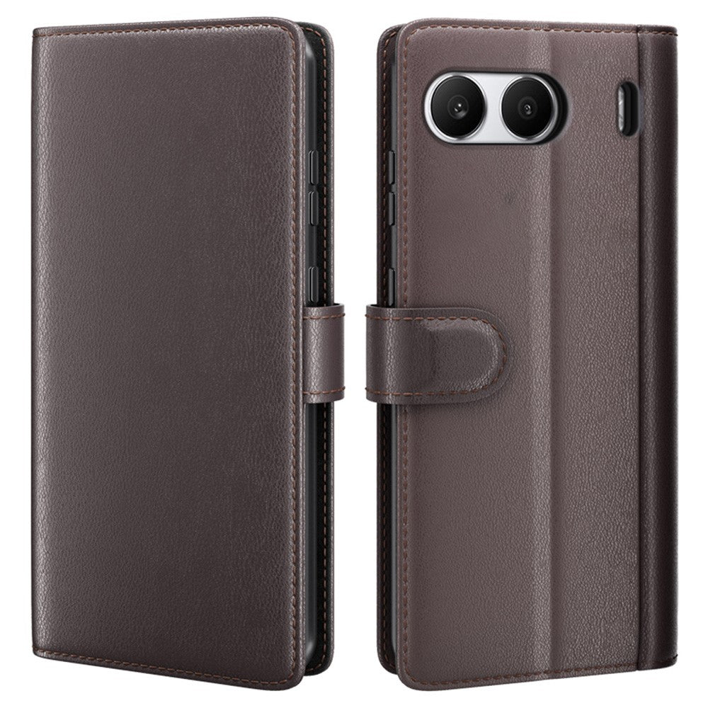 For OnePlus Nord 4 Case Genuine Split Leather Phone Cover with Wallet Stand