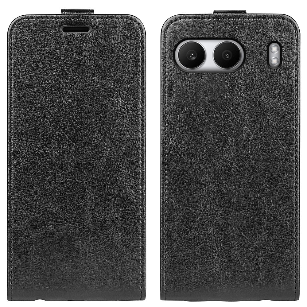 OnePlus Nord 4-skal med kortplatser, vertikalt fällbart läderfodral