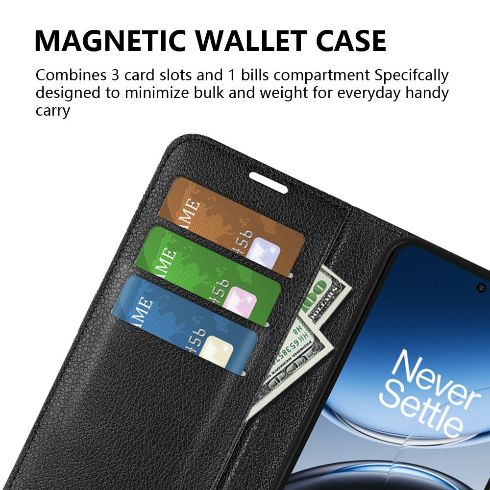 For OnePlus Nord 4 Case Litchi Texture Shockproof Leather Wallet Phone Cover