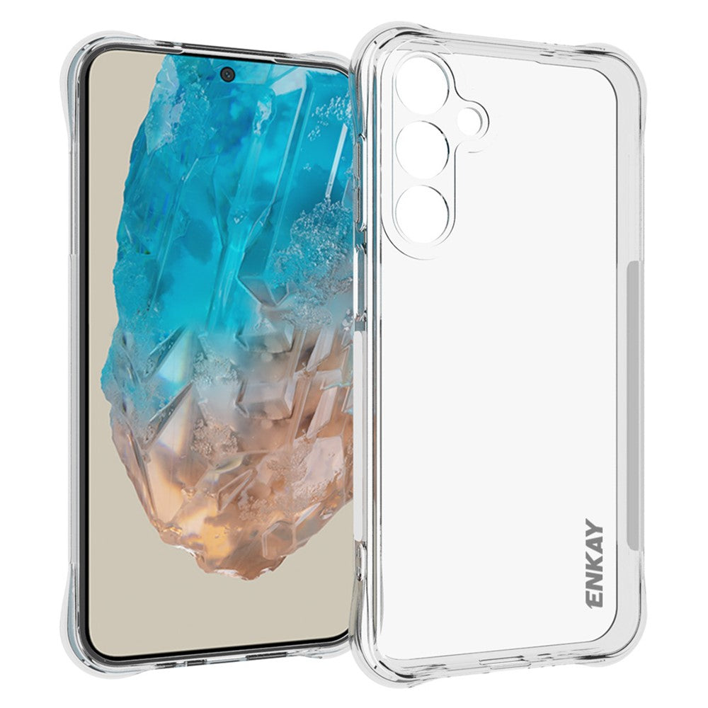 ENKAY HAT PRINCE For Samsung Galaxy M35 5G Clear Case TPU Phone Cover Corner Airbag Fall Protection