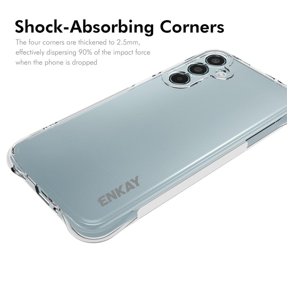 ENKAY HAT PRINCE For Samsung Galaxy M35 5G Clear Case TPU Phone Cover Corner Airbag Fall Protection