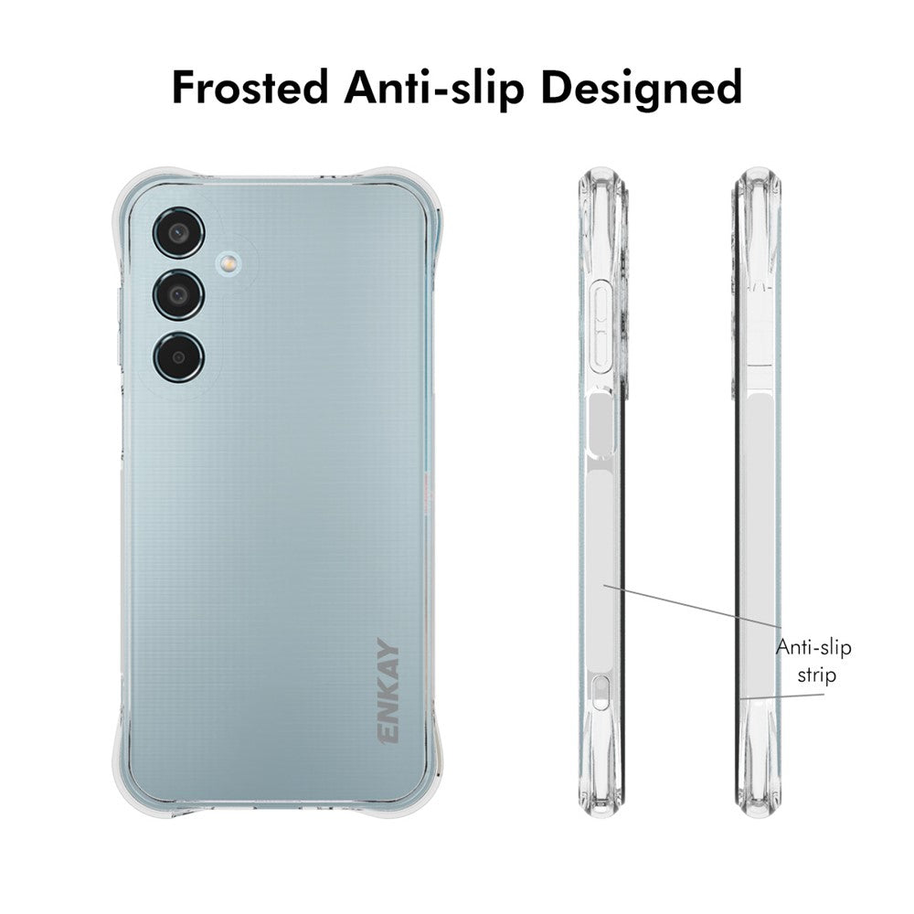 ENKAY HAT PRINCE For Samsung Galaxy M35 5G Clear Case TPU Phone Cover Corner Airbag Fall Protection