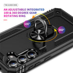 For Samsung Galaxy S24 FE Case PC+TPU Phone Cover with Rotary Ring Kickstand