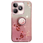 KADEM For Honor X60i 5G Case Ring Kickstand TPU Flowers Phone Cover Gradient Glitter