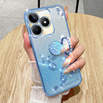 KADEM For Honor X60i 5G Case Ring Kickstand TPU Flowers Phone Cover Gradient Glitter