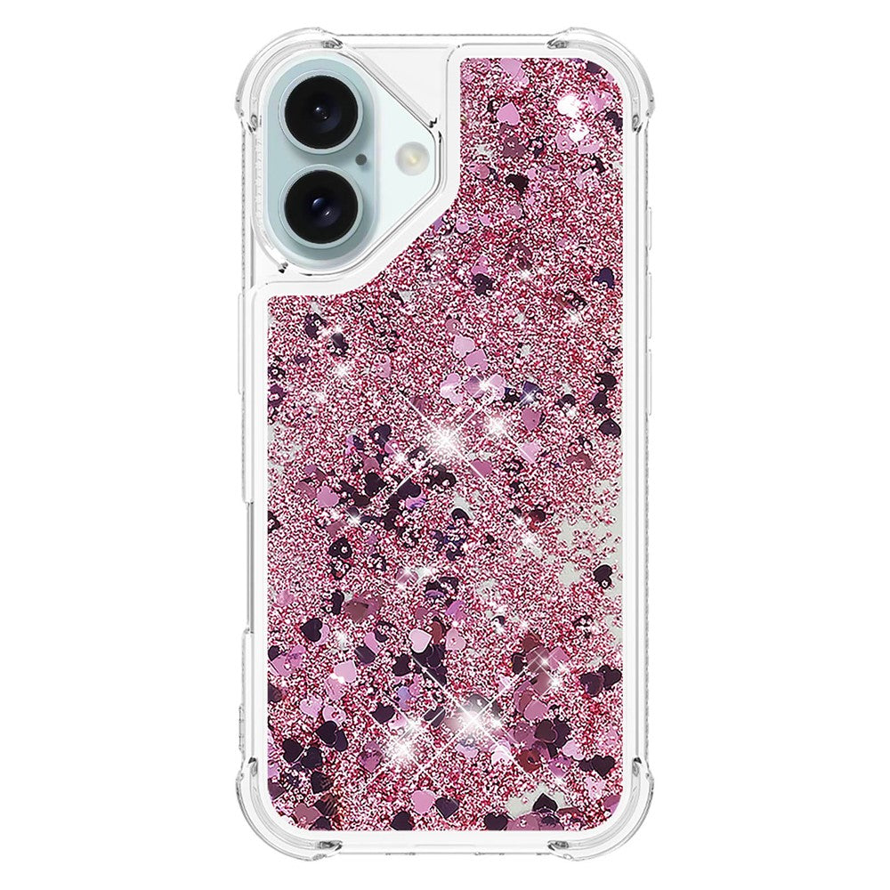For iPhone 16 TPU Case Glitter Quicksand Shockproof Phone Back Cover