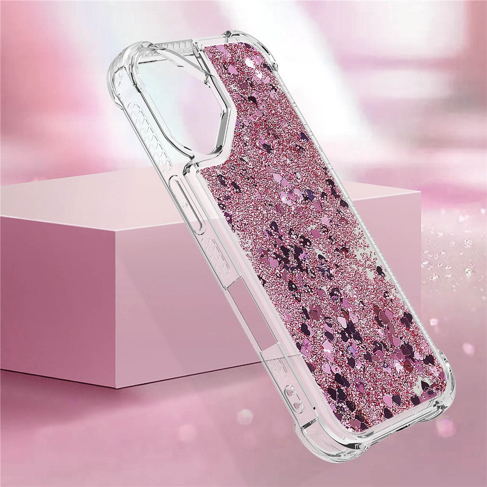 For iPhone 16 TPU Case Glitter Quicksand Shockproof Phone Back Cover