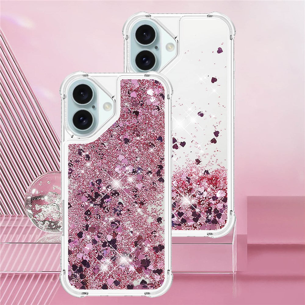 For iPhone 16 TPU Case Glitter Quicksand Shockproof Phone Back Cover