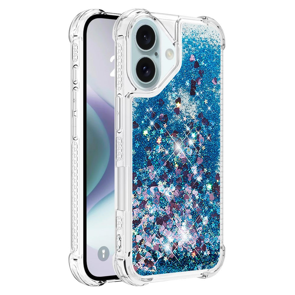 For iPhone 16 TPU Case Glitter Quicksand Shockproof Phone Back Cover