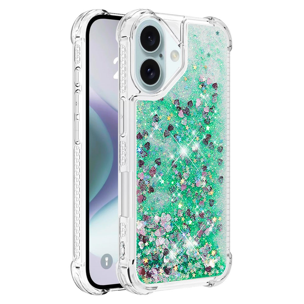 For iPhone 16 TPU Case Glitter Quicksand Shockproof Phone Back Cover