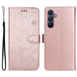 Samsung Galaxy A26 5G / A16 5G / A16 4G Läderfodral Kattbi Mönster mobilfodral Plånboksfodral med Rem