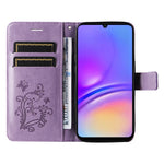 Samsung Galaxy A08 5G / A08 4G / A07 4G / A07s 4G / A06 4G / A06 5G Plånboksfodral Läderfodral med Blommigt Fjärilsmönster, Stativ