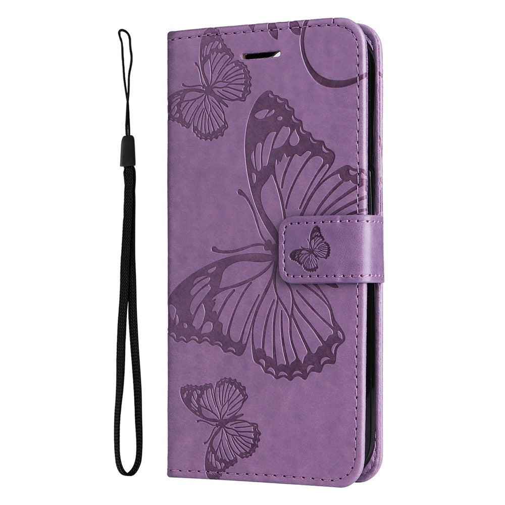 Samsung Galaxy A08 5G / A08 4G / A07 4G / A07s 4G / A06 4G / A06 5G Plånboksfodral Läderfodral med Blommigt Fjärilsmönster, Stativ