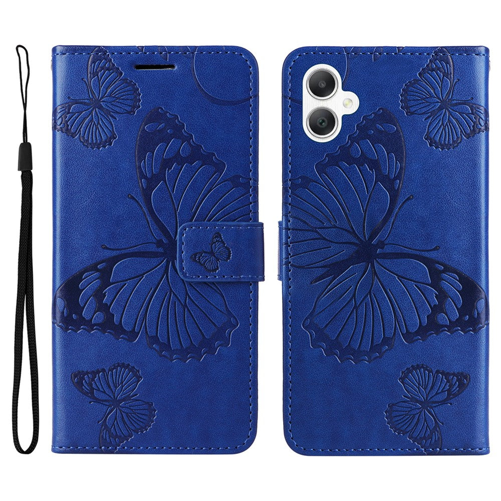 Samsung Galaxy A08 5G / A08 4G / A07 4G / A07s 4G / A06 4G / A06 5G Plånboksfodral Läderfodral med Blommigt Fjärilsmönster, Stativ