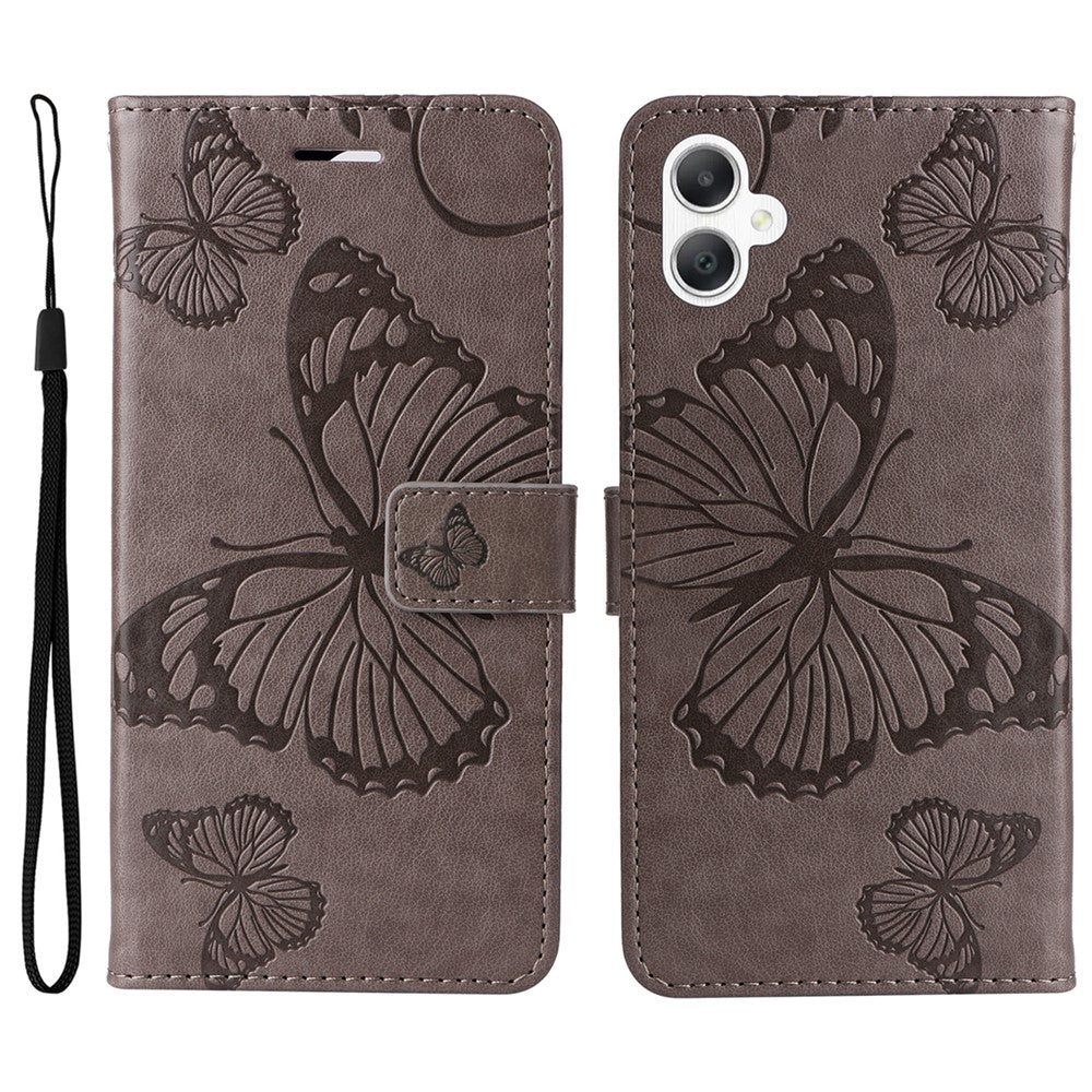 Samsung Galaxy A08 5G / A08 4G / A07 4G / A07s 4G / A06 4G / A06 5G Plånboksfodral Läderfodral med Blommigt Fjärilsmönster, Stativ