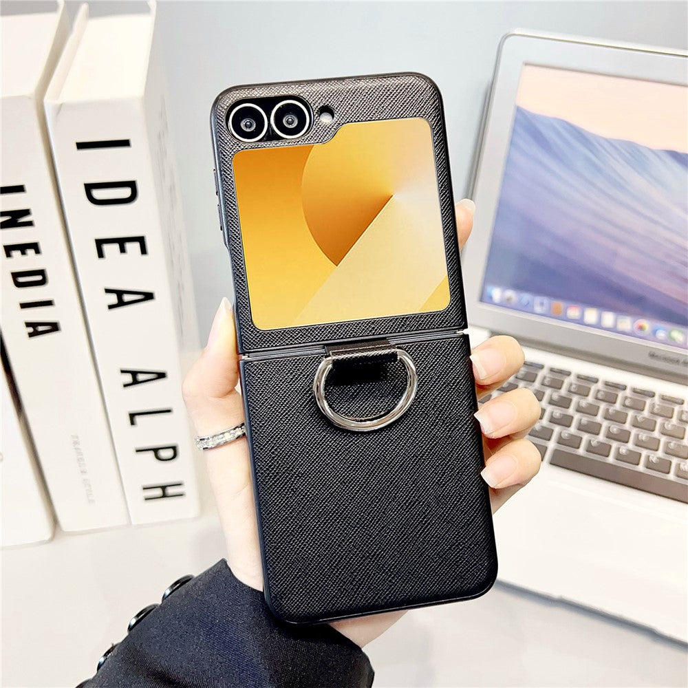 For Samsung Galaxy Z Flip7 FE 5G / Z Flip6 5G Case Ring Holder Hard PC Protective Phone Cover