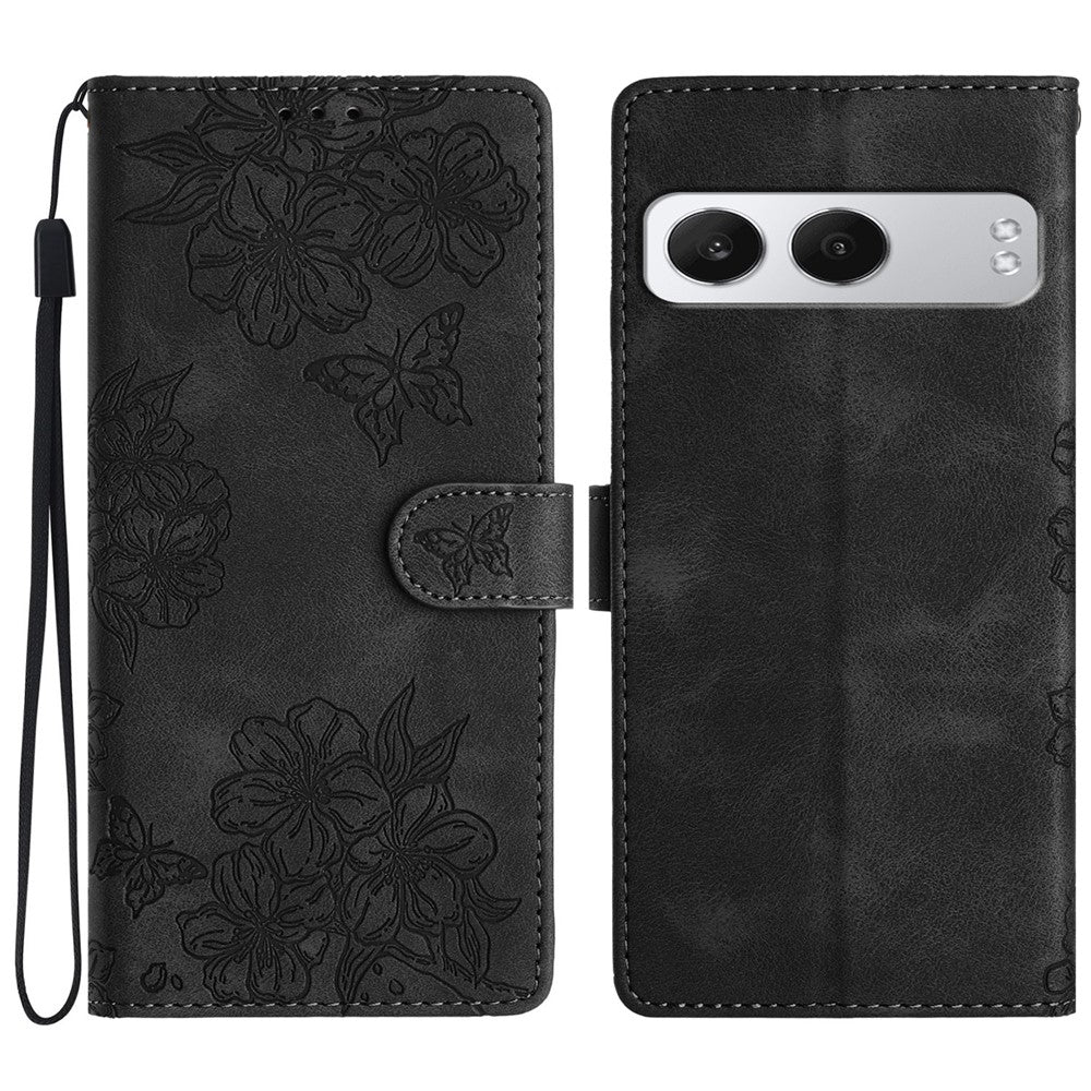 OnePlus Nord 4-skal med fjärilsmönster och läderbeläggning