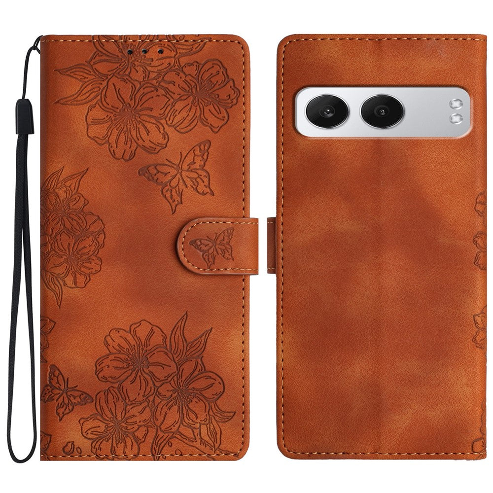 OnePlus Nord 4-skal med fjärilsmönster och läderbeläggning