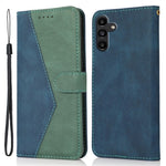 For Samsung Galaxy A16 5G / A16 4G Cover Color Splicing Wallet Stand Leather Phone Case with Wrist Strap
