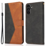 For Samsung Galaxy A16 5G / A16 4G Cover Color Splicing Wallet Stand Leather Phone Case with Wrist Strap