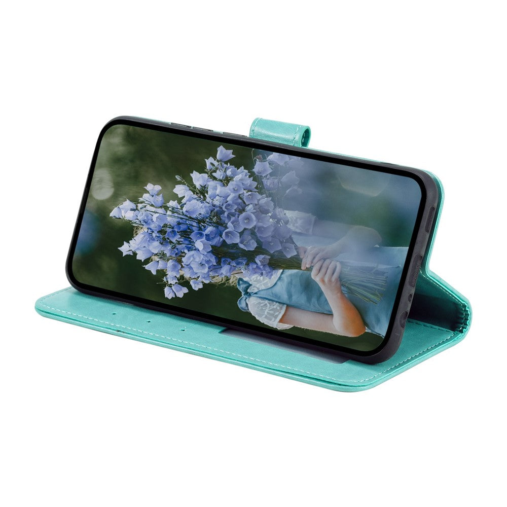 For Samsung Galaxy A04 4G (164.4 x 76.3 x 9.1 mm) Mandala Flower Pattern Imprinted Stand Case Shockproof PU Leather Wallet Phone Cover