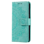 For Samsung Galaxy A04 4G (164.4 x 76.3 x 9.1 mm) Mandala Flower Pattern Imprinted Stand Case Shockproof PU Leather Wallet Phone Cover