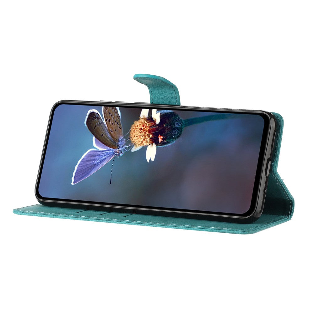 For OnePlus Nord 4 Case Leather Imprinted Flower Phone Cover Wallet with Wrist Strap
