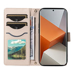 For Xiaomi Redmi Note 13 Pro+ 5G Case Wallet Rhombus Leather Phone Cover with Shoulder Strap, Wrist Strap