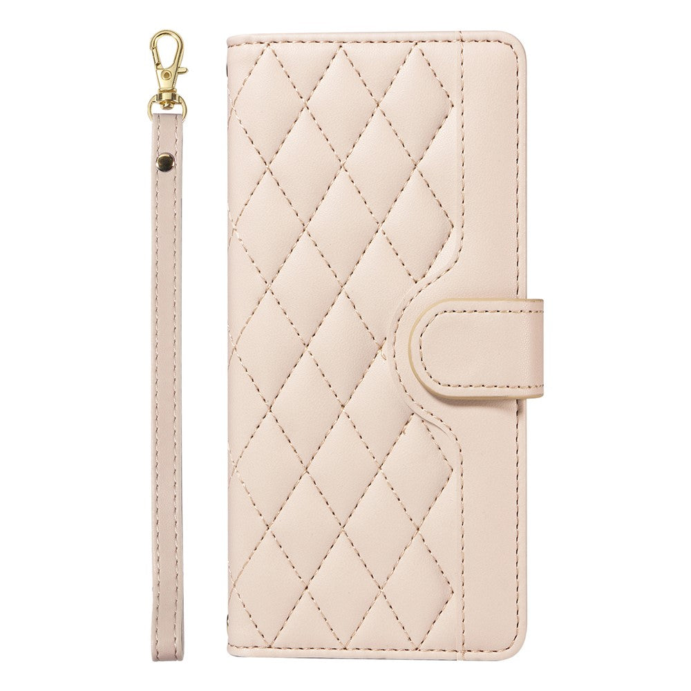 For Xiaomi Redmi Note 13 Pro+ 5G Case Wallet Rhombus Leather Phone Cover with Shoulder Strap, Wrist Strap
