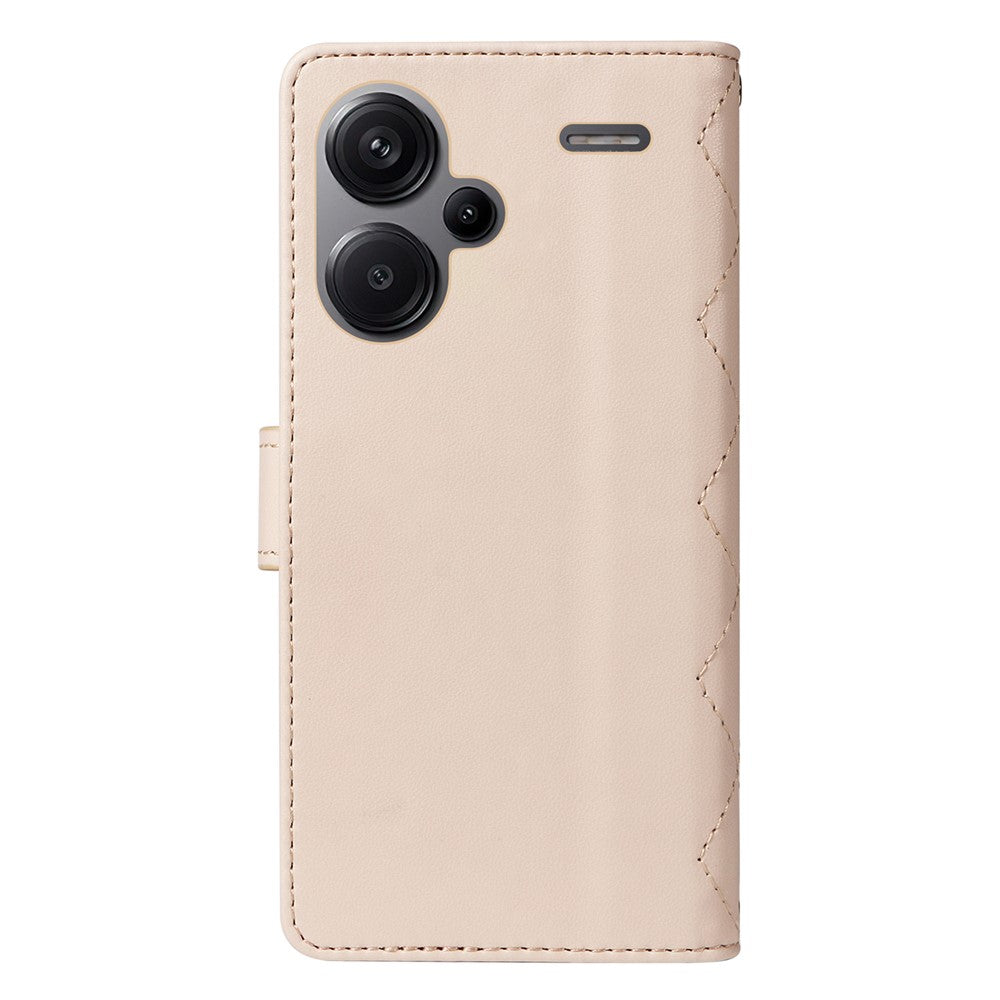 For Xiaomi Redmi Note 13 Pro+ 5G Case Wallet Rhombus Leather Phone Cover with Shoulder Strap, Wrist Strap