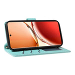 Oppo Reno12 F 5G Plånboksfodral Rhombus Lädermobilskal med Axelrem, Handledsrem