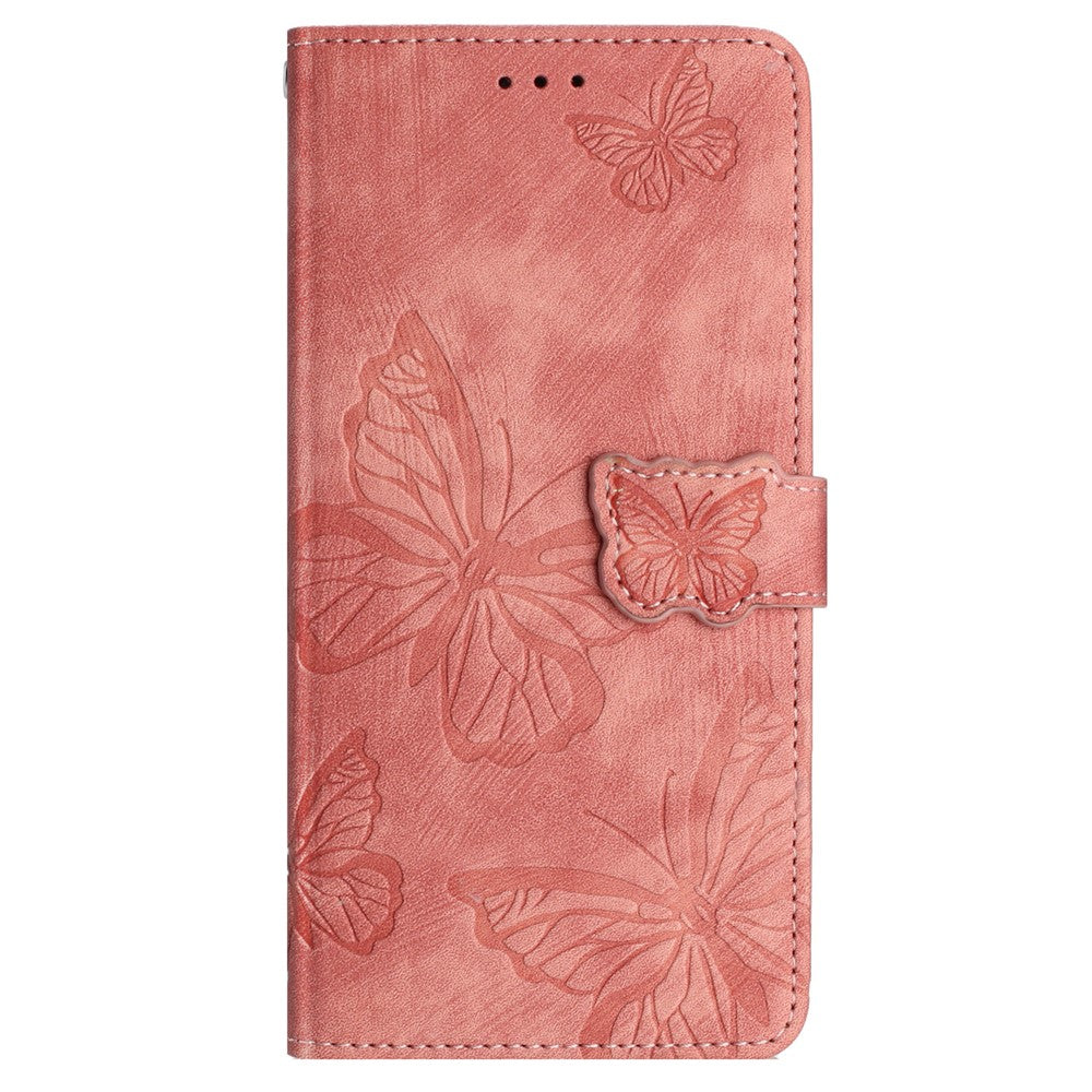 Samsung Galaxy A08 5G / A08 4G / A07 4G / A07s 4G / A06 4G / A06 5G-cover med sommerfugledesign, sammenfoldeligt lædercover med berøringsbeskyttelse