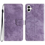 Samsung Galaxy A08 5G / A08 4G / A07 4G / A07s 4G / A06 4G / A06 5G skal fjärilsdesign fällbart läderfodral med beröringsskydd