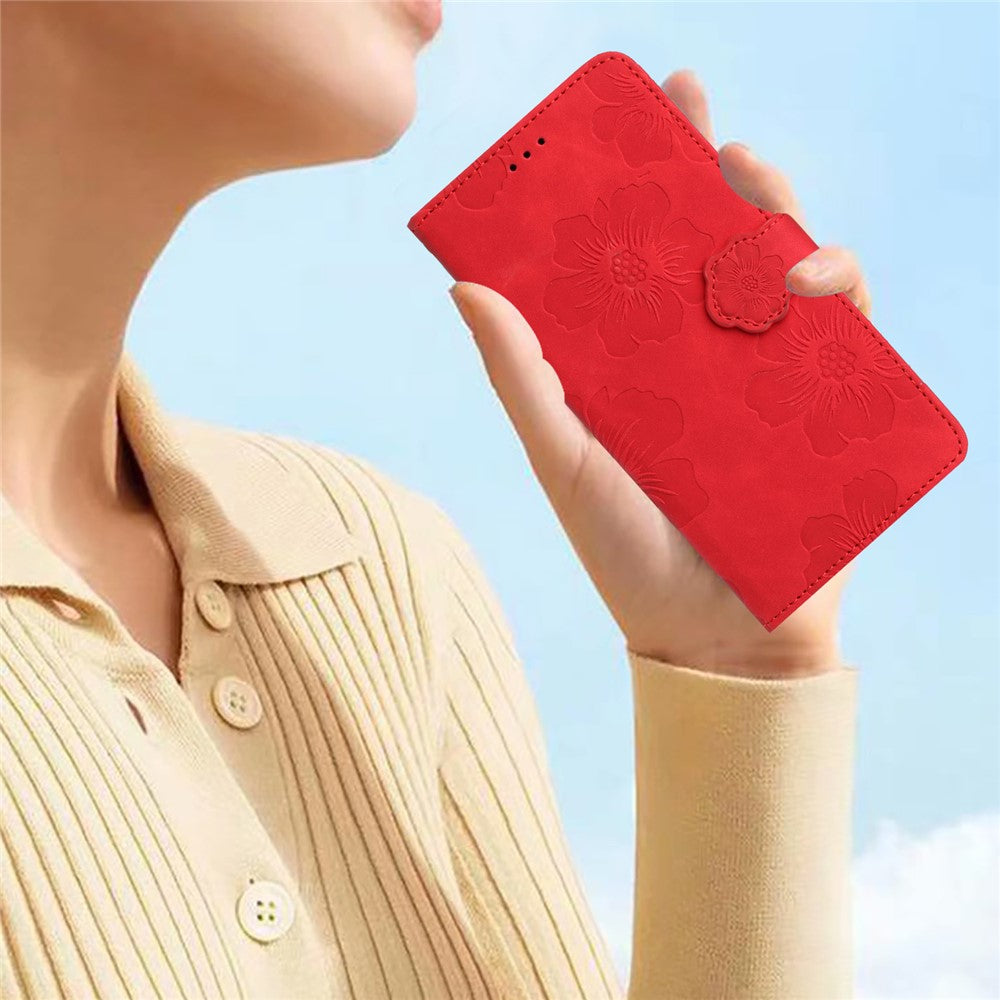 For OnePlus Nord 4 Case Flower Design Leather Wallet Phone Cover with Wrist Strap