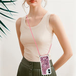 For iPhone 16 Plus TPU Case Quicksand Design Phone Cover with Lanyard