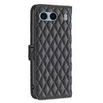 BINFEN COLOR BF Style-14 För OnePlus Nord 4 Skal Rhombus mobil Läderfodral Stativ