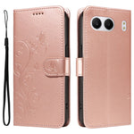For OnePlus Nord 4 PU Leather Cases Flower Pattern Wallet Stand Phone Cover with Strap