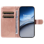 For OnePlus Nord 4 PU Leather Cases Flower Pattern Wallet Stand Phone Cover with Strap