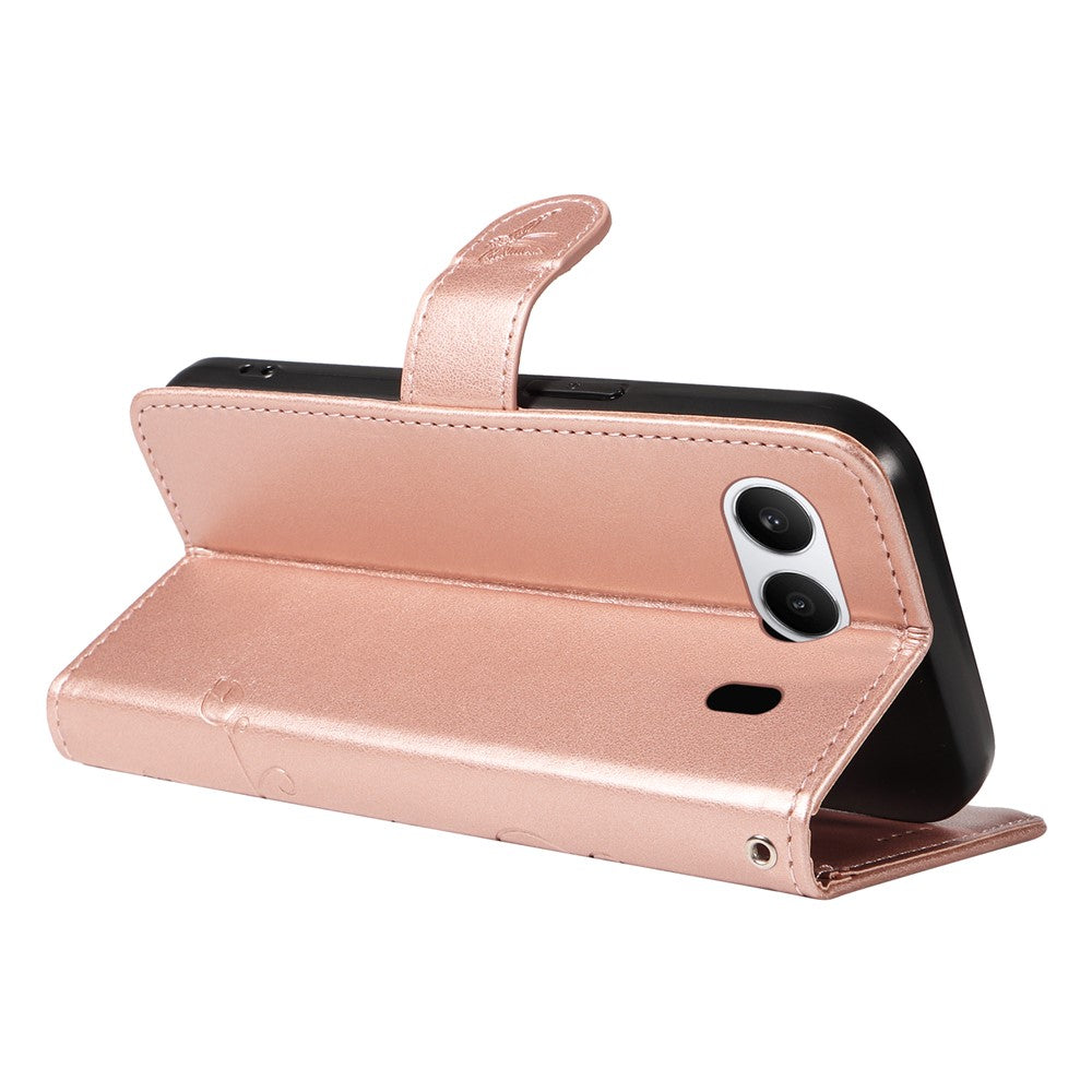 For OnePlus Nord 4 PU Leather Cases Flower Pattern Wallet Stand Phone Cover with Strap