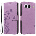 For OnePlus Nord 4 PU Leather Cases Flower Pattern Wallet Stand Phone Cover with Strap