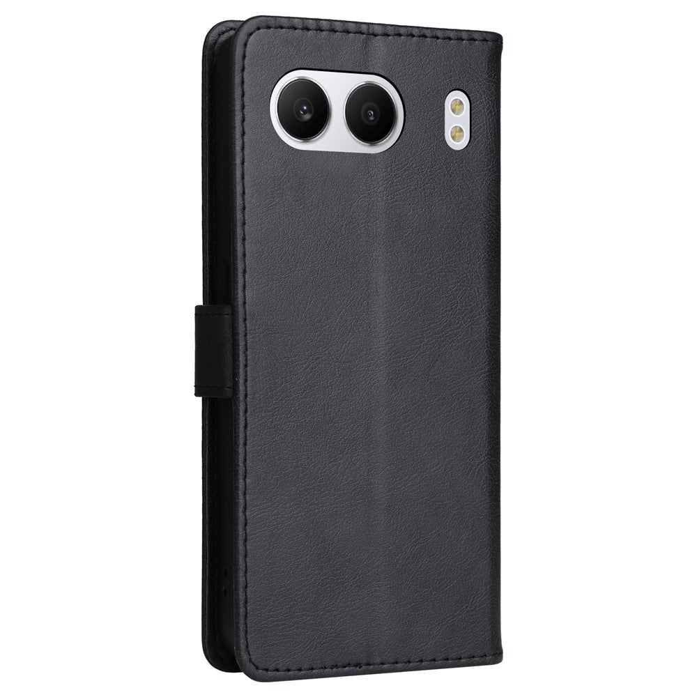 For OnePlus Nord 4 Case Solid Color Leather Mobile Cover Wallet Stand with Strap